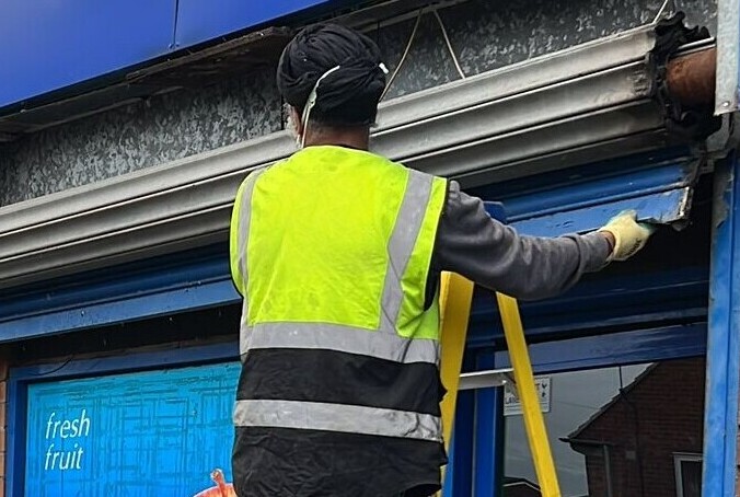 Blue Roller Shutter Repair